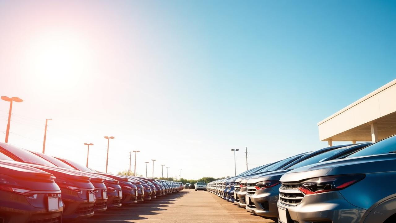 Auto dealer lot in Dallas