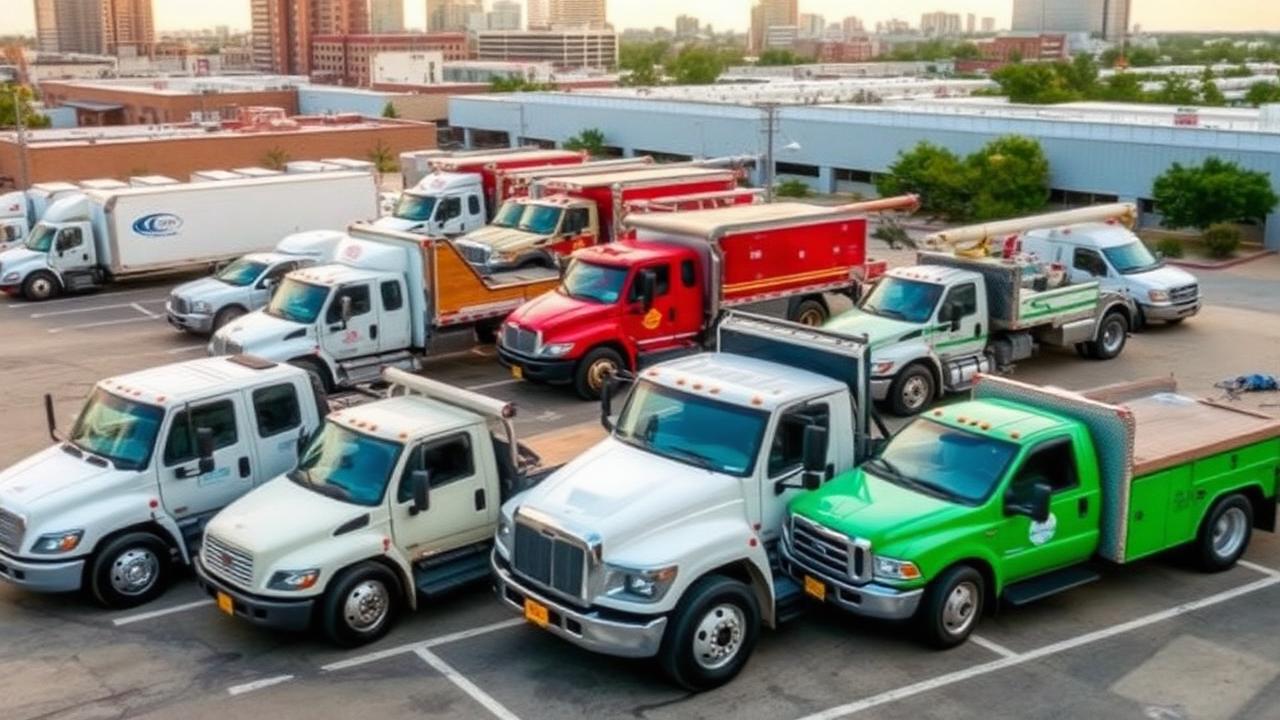 Fleet of commercial vehicles in Dallas