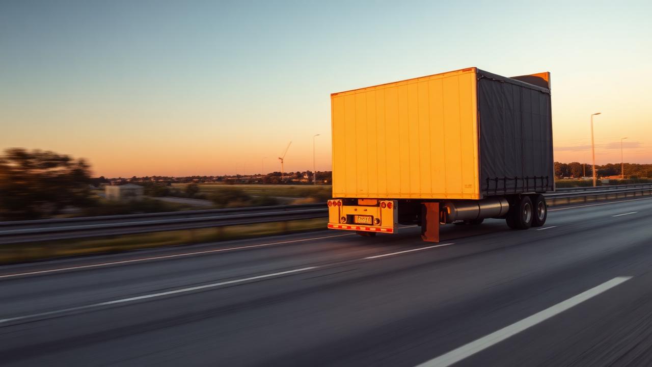 Commercial truck on Texas highway
