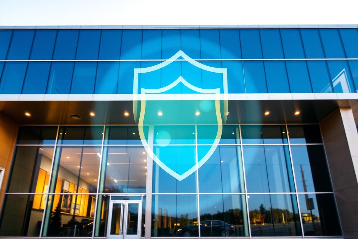 Commercial building with insurance protection