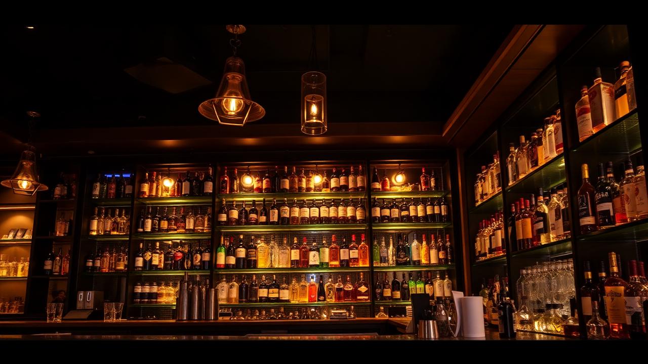 Bar interior with bottles in Dallas