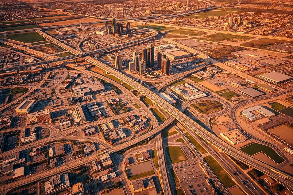 Aerial view of DFW metroplex
