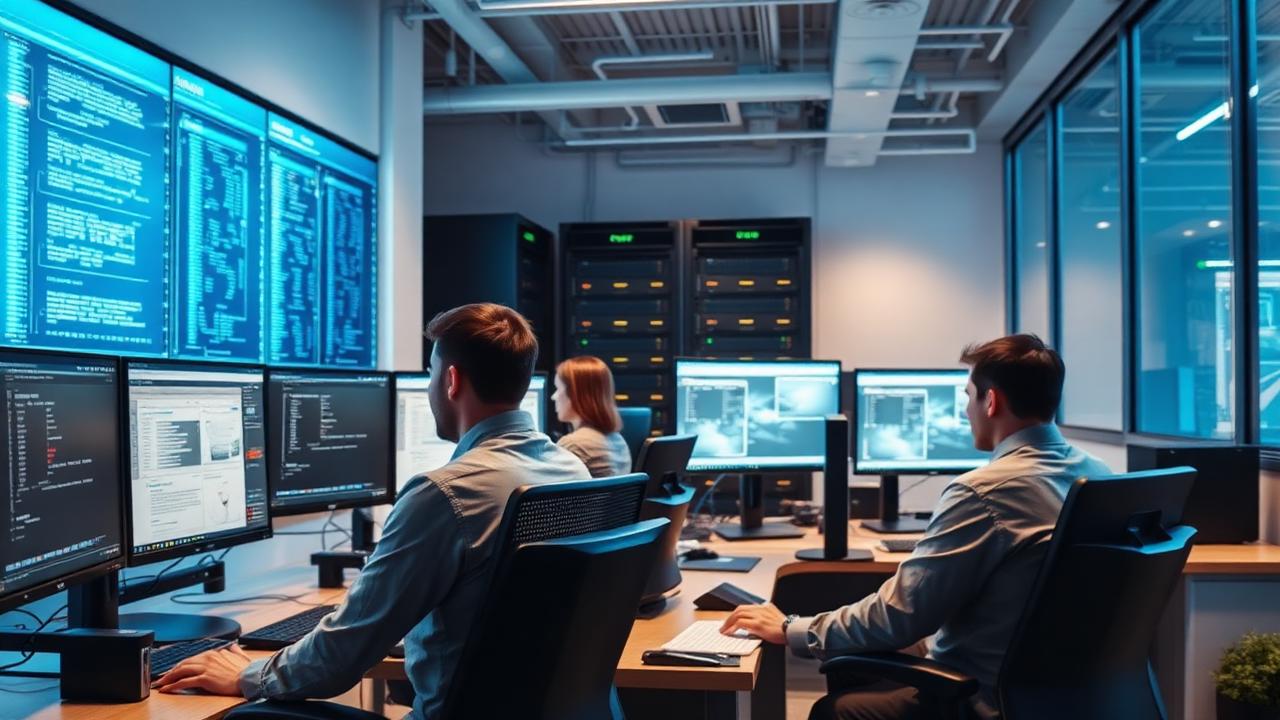 Technology office with developers